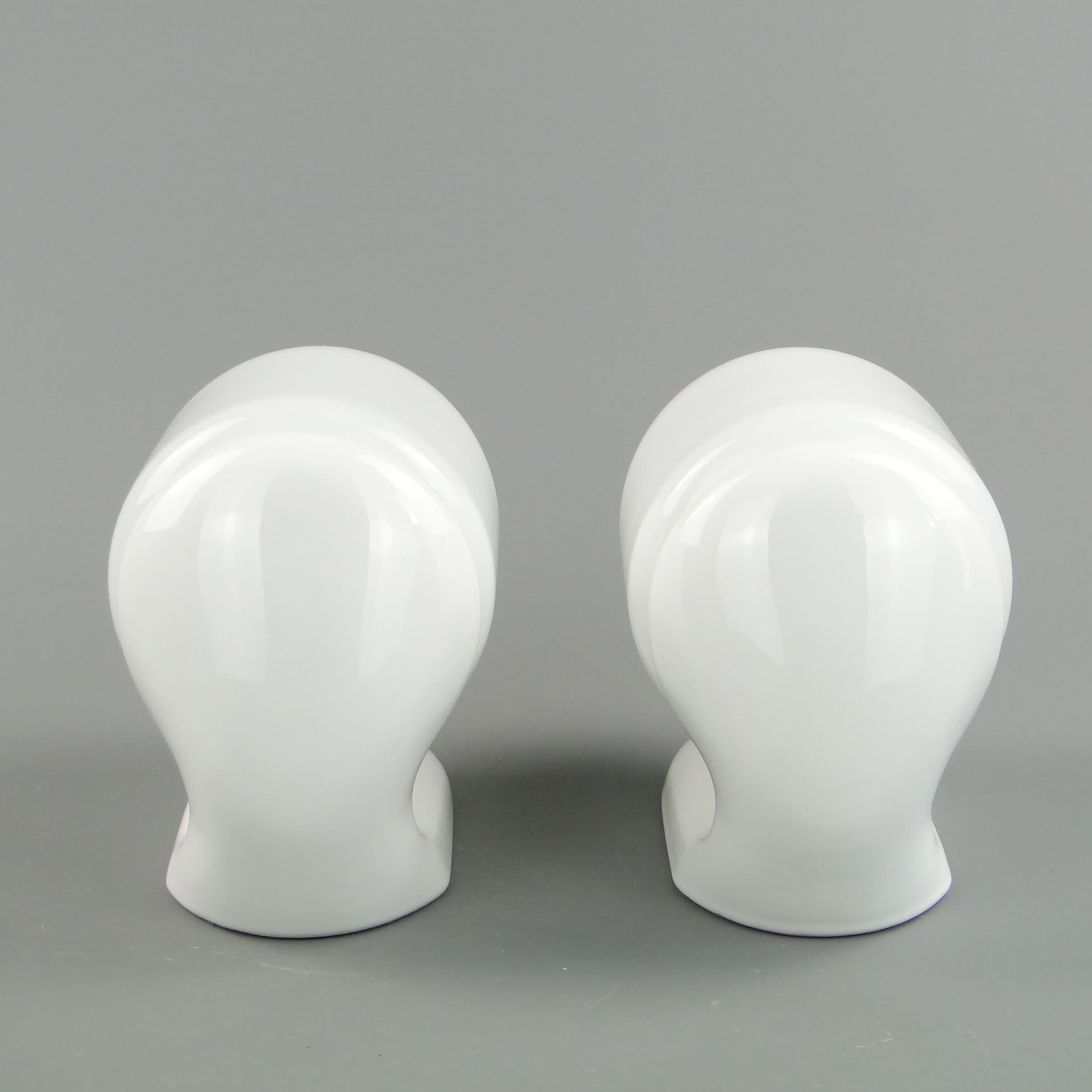 Para kinkietów modernistycznych, ceramika biała, szkło białe, Polska, lata 70. - 2433