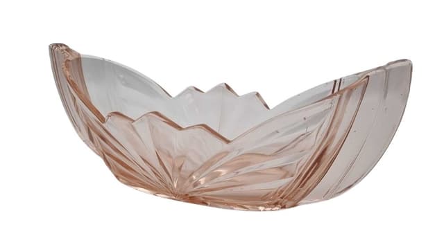 Jardiniere Art Deco, rosaline glass, Julius Stolle Niemen Glassworks, Poland, 1930s. - DIMENSION