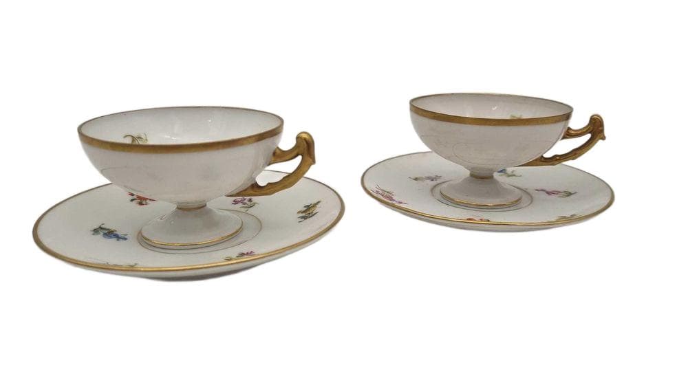 Filiżanka Art Deco, biała, porcelana, Hugo Scharf Saalfeld, Niemcy, lata 30.