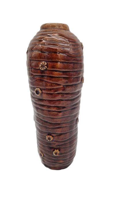 Vase, brown beige, ceramics, Poland, 1960s