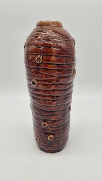 Vase, brown beige, ceramics, Poland, 1960s - 307392