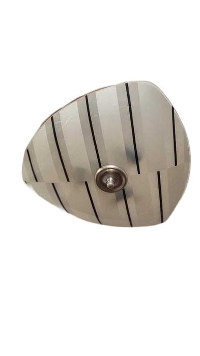 Ceiling lamp Parasol, white black glass, aluminum, chrome, Napako, Czechoslovakia, 1960s. - DIMENSION