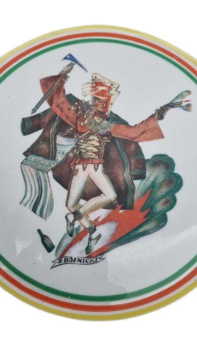 Platter Zbójnicki 32 cm, porcelain, by Z. Stryjeńska, Chodzież, Poland, early 20th c. - DIMENSION