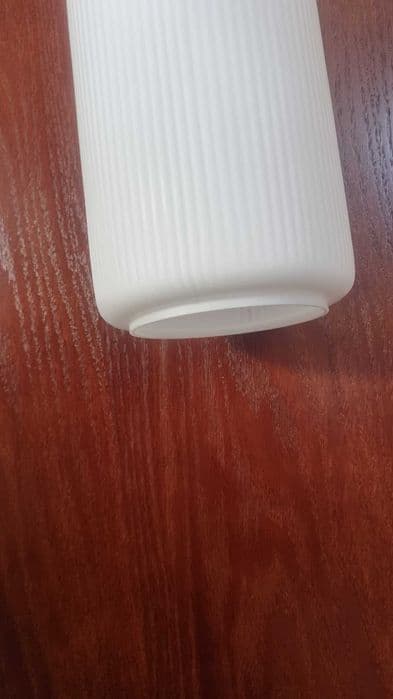 Pendant lamp, white opaline glass, white plastic, Czechoslovakia, 1960s. - 307262