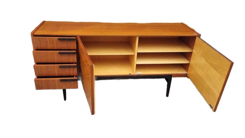 Sideboard, brown, wood, Czechoslovakia, 1960s.
