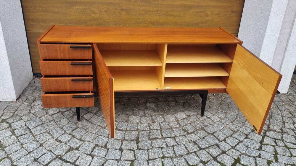 Sideboard, brown, wood, Czechoslovakia, 1960s. - 307251