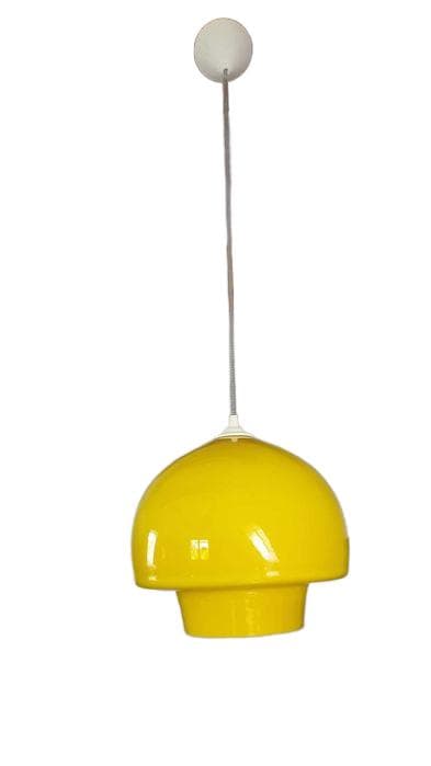 Lampa wisząca, żółty, szkło, Czechosłowacja, lata 60.