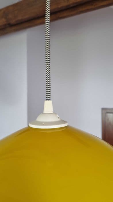 Lampa wisząca, żółty, szkło, Czechosłowacja, lata 60. - 307226