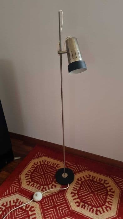 Floor lamp, silver black, metal, AKA, Germany, 1960s. - 307209