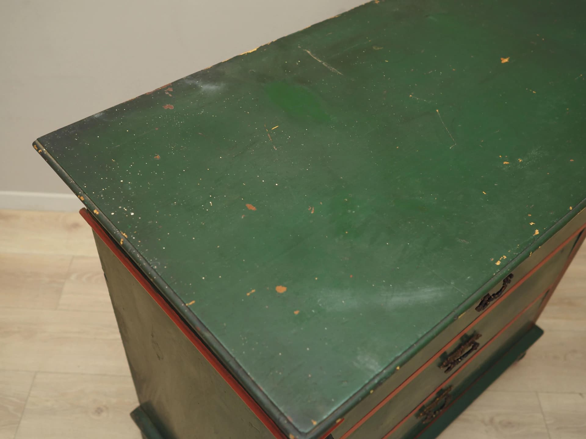 Komoda, zielona, sosna, Dania, lata 50. - 22630