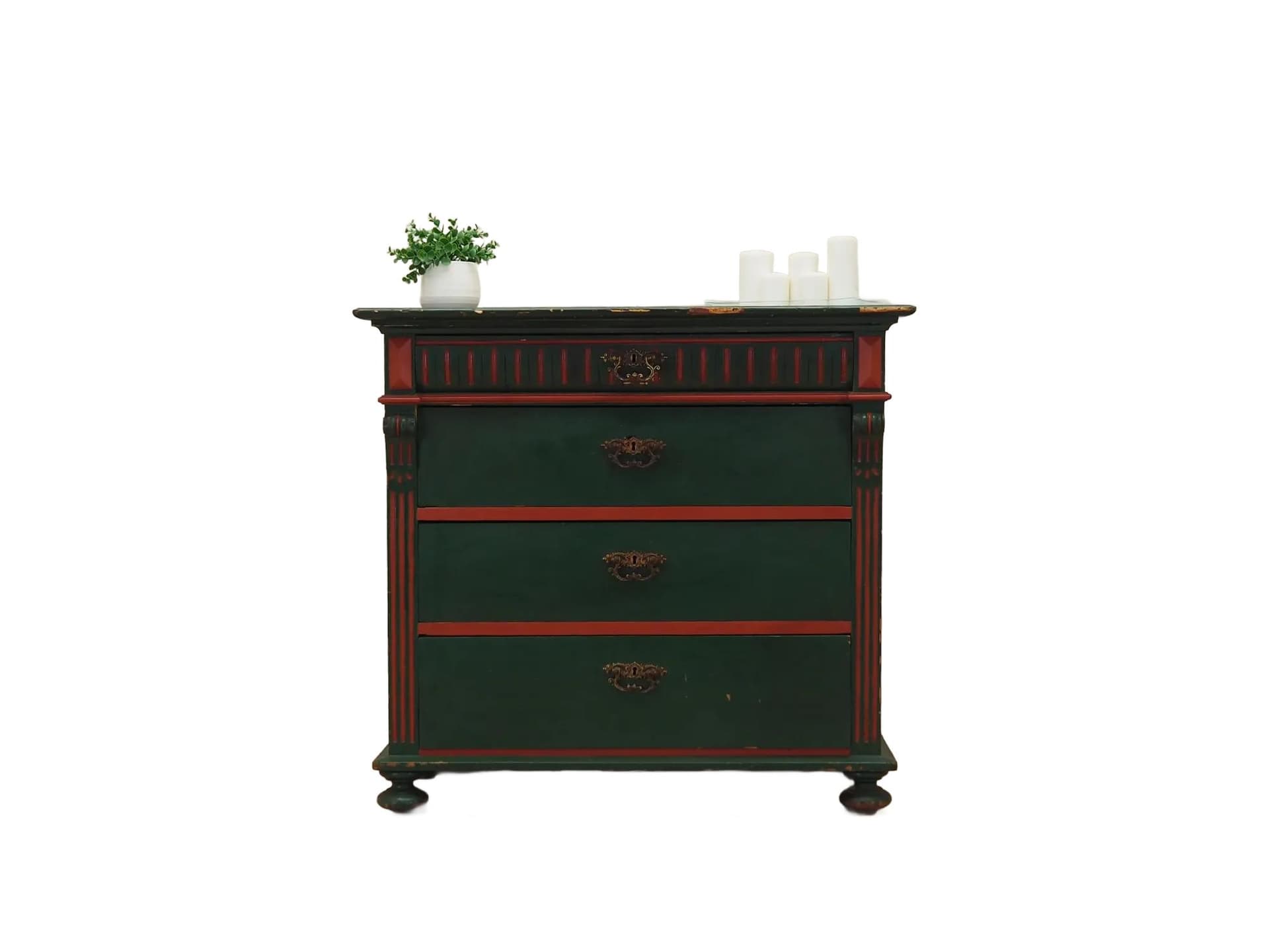 Komoda, zielona, sosna, Dania, lata 50.