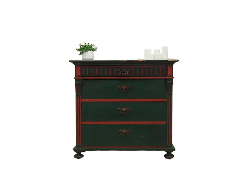 Komoda, zielona, sosna, Dania, lata 50.