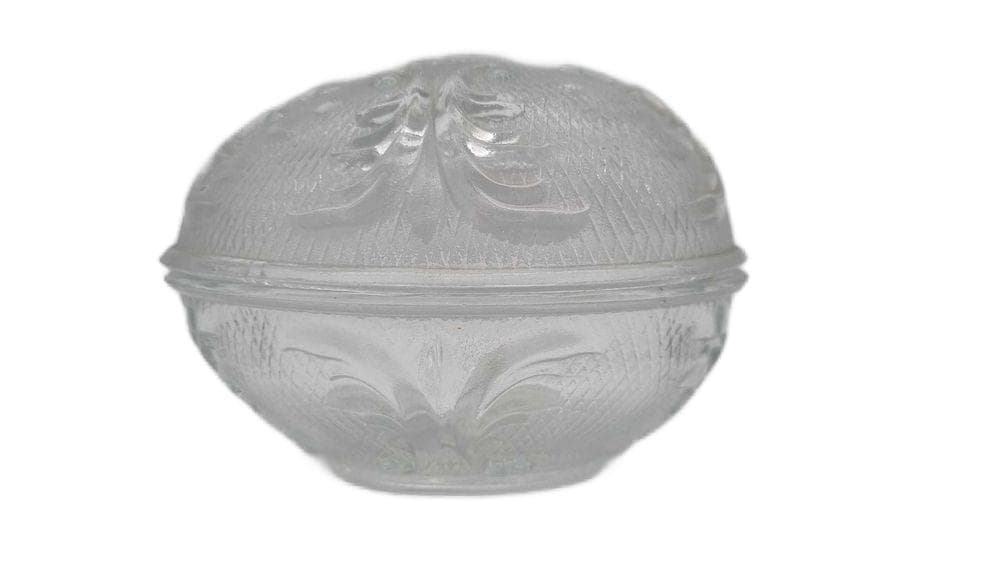 Bomboniera jajko, transparent, szkło, Ząbkowice, Polska, lata 70.