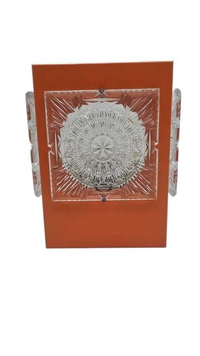 Wall sconce, orange, metal glass, by J. Hurka, Czechoslovakia, 1970s.