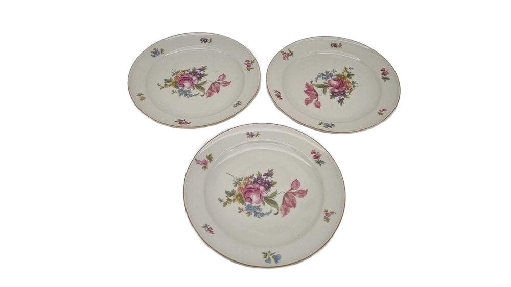 Zestaw trzech talerzy Royal Ivory, porcelana, KPM, Niemcy, początek XX w.