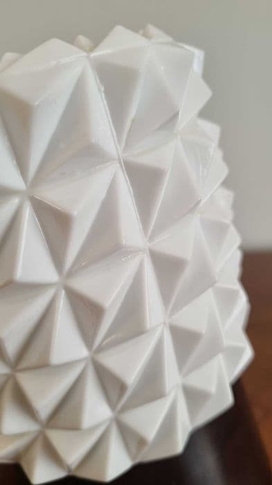 Wall Sconce Op Art, white glass, brown Bakelite, Czechoslovakia, 1960s. - 307130