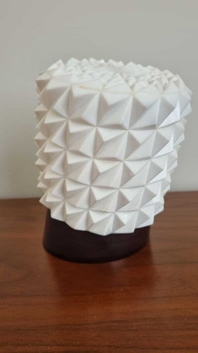 Wall Sconce Op Art, white glass, brown Bakelite, Czechoslovakia, 1960s. - 307131