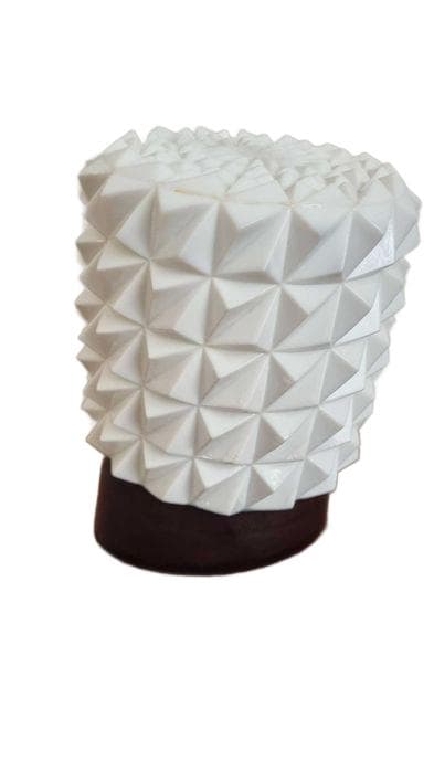 Wall Sconce Op Art, white glass, brown Bakelite, Czechoslovakia, 1960s.