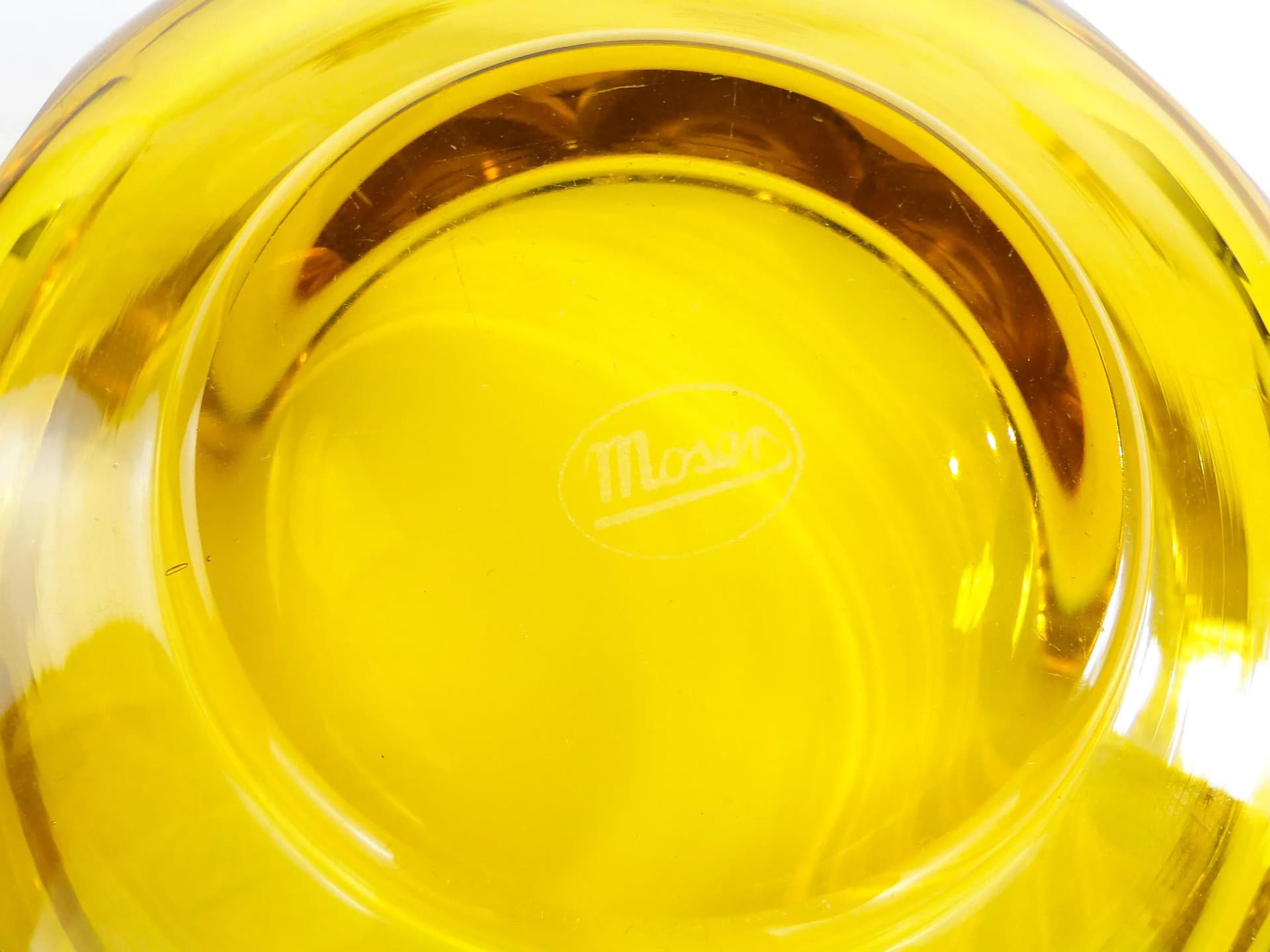 Bombonierka Art Deco, kryształ złoty, Moser, Czechy, lata 30. - 22515