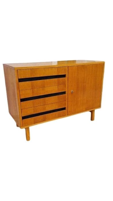 Chest of drawers, Mid-Century Modern, brown, wood, Czechoslovakia, 1960s.