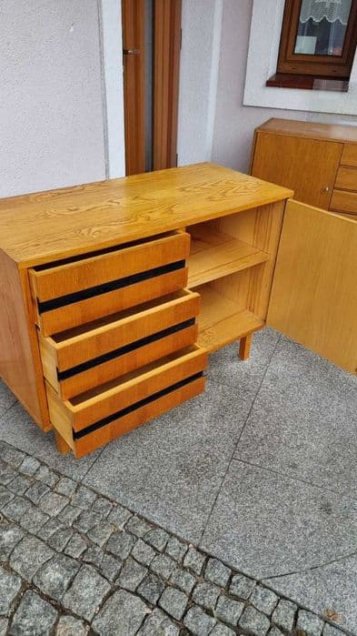 Chest of drawers, Mid-Century Modern, brown, wood, Czechoslovakia, 1960s. - 307089