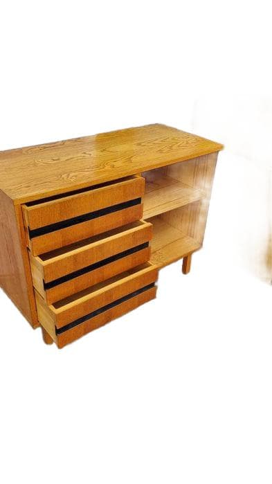 Chest of drawers, Mid-Century Modern, brown, wood, Czechoslovakia, 1960s. - 307087
