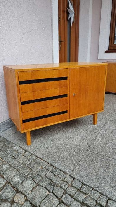 Chest of drawers, Mid-Century Modern, brown, wood, Czechoslovakia, 1960s. - 307088