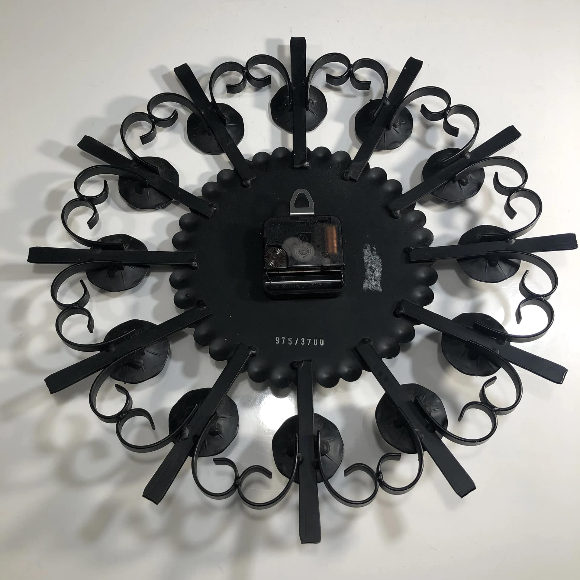 Zegar ścienny, Diehl Electronic, metal czarny, Niemcy, lata 70. - 22456