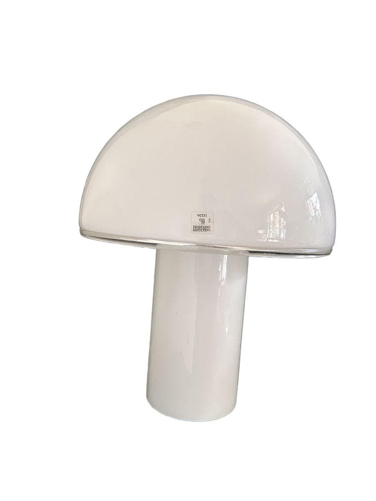 Table Lamp Onfale Grande, white glass, by L. Vistosi, Artemide, Italy, 1970s.