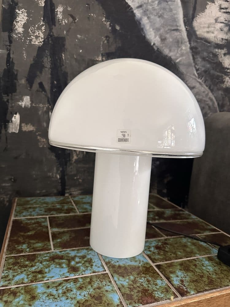 Table Lamp Onfale Grande, white glass, by L. Vistosi, Artemide, Italy, 1970s. - 307491