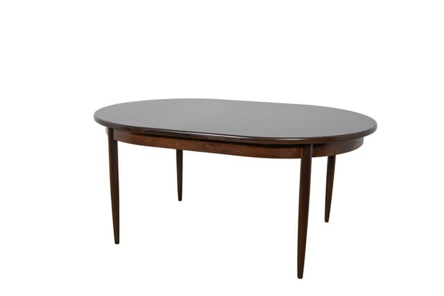 Oval Extendable Table, brown teak, G-Plan, United Kingdom, 1960s. - DIMENSION