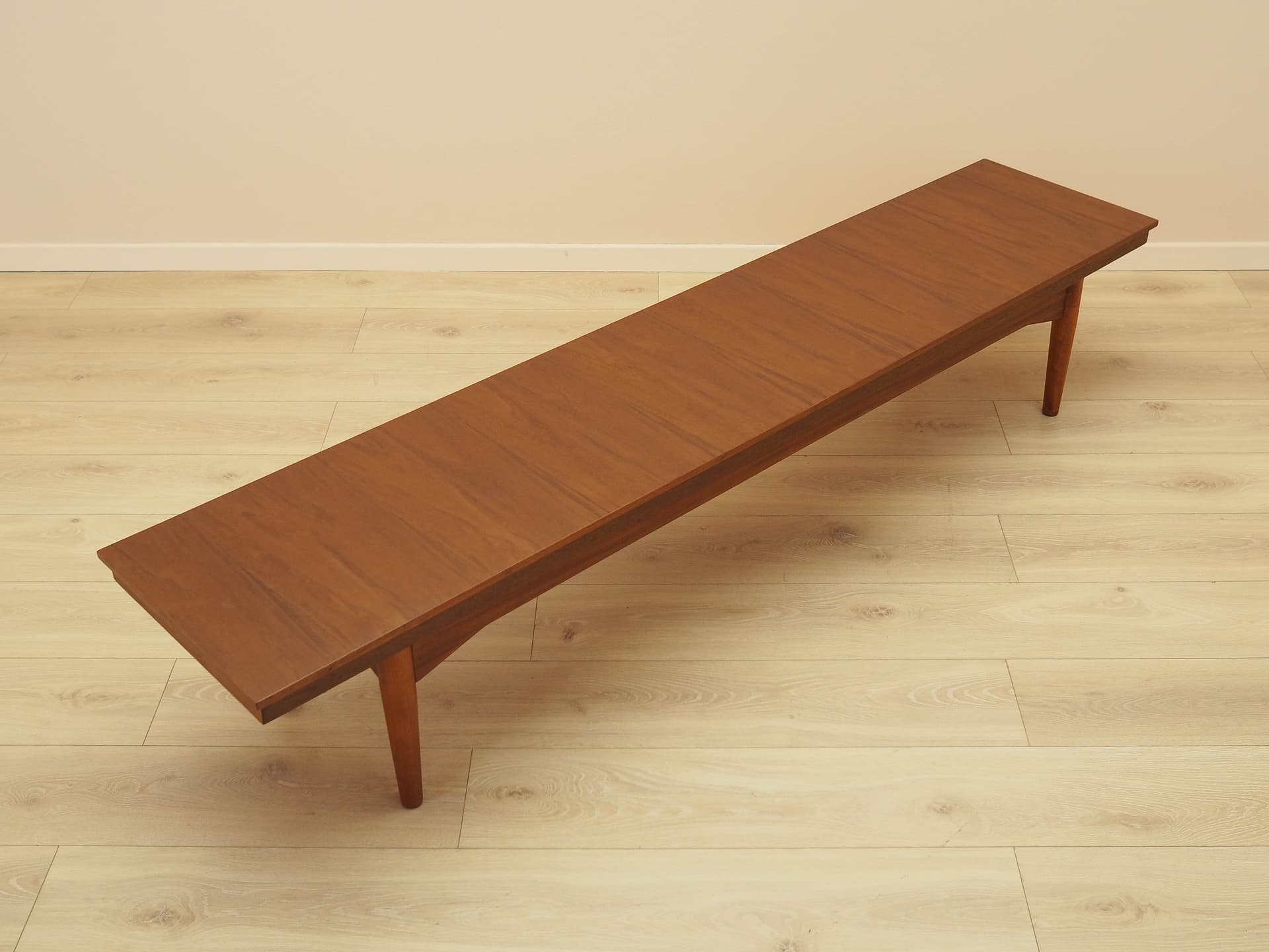 Lowboard, brown teak, beech, Denmark, 1970s. - 307800