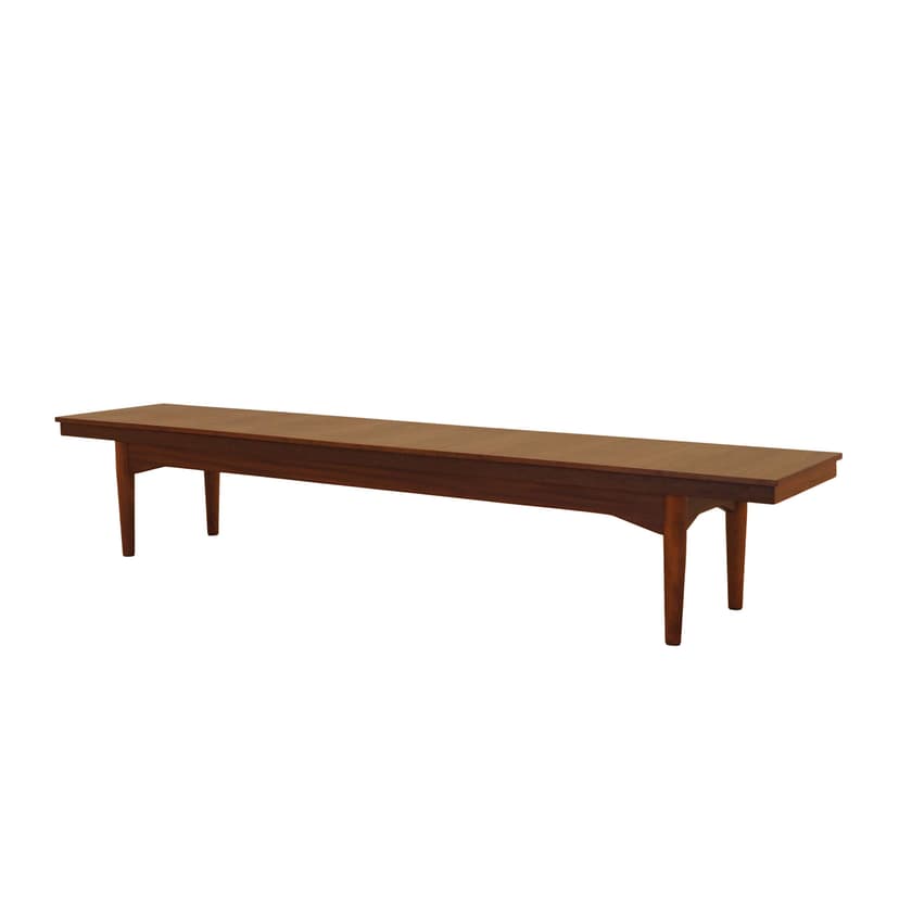 Lowboard, brown teak, beech, Denmark, 1970s.