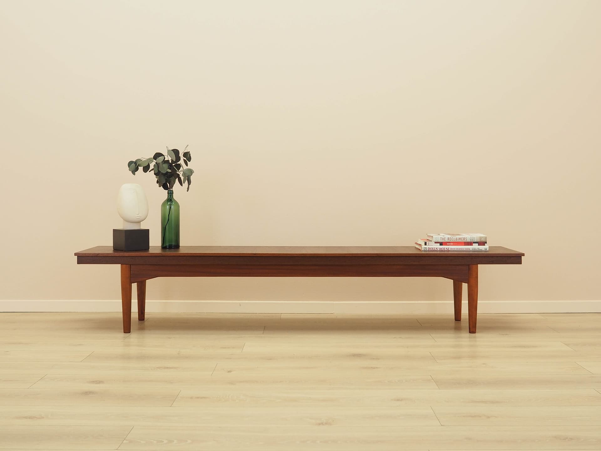 Lowboard, brown teak, beech, Denmark, 1970s. - 307797