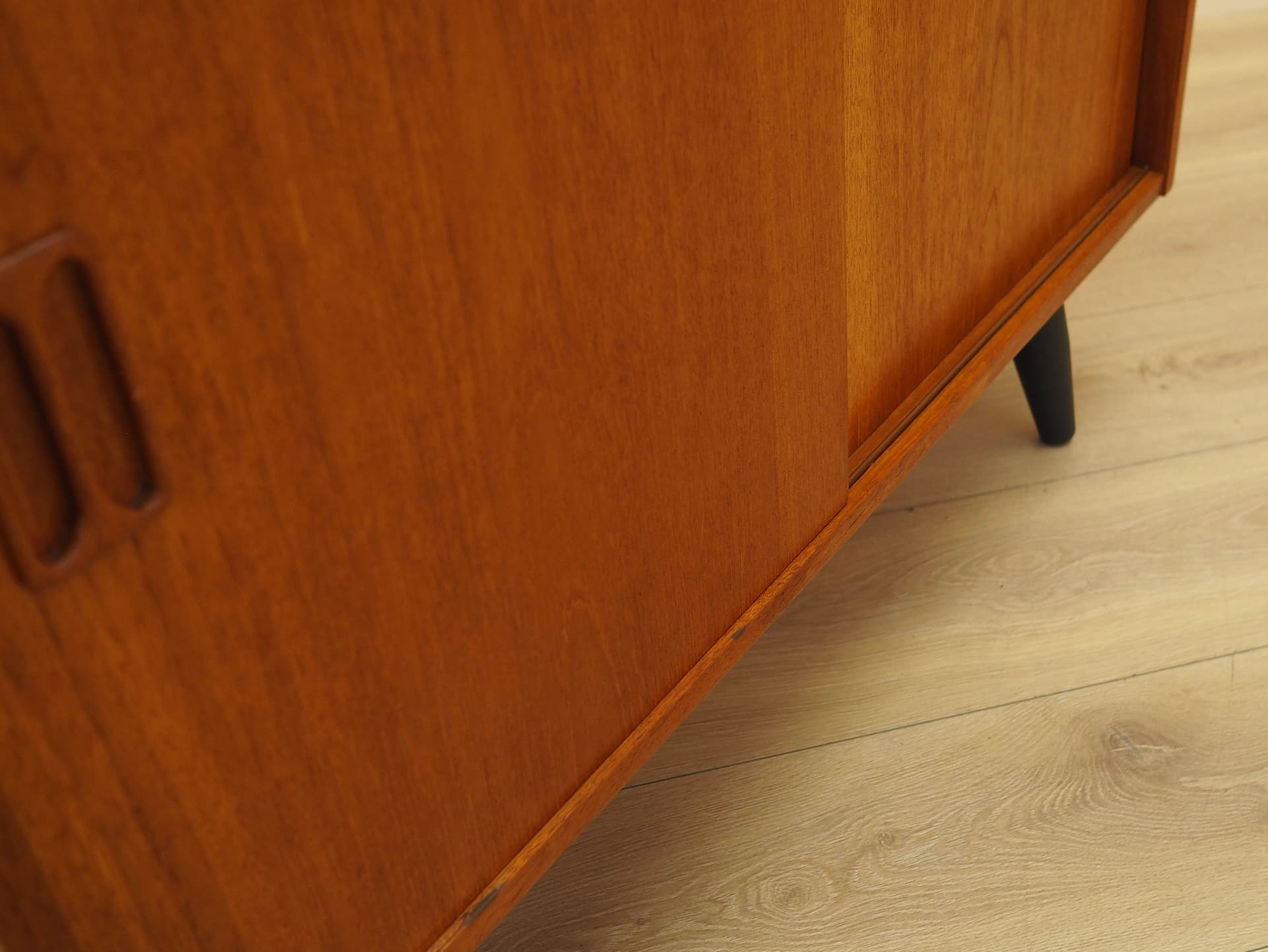 Cabinet, brown teak, black wood, Denmark, 1970s. - 307827