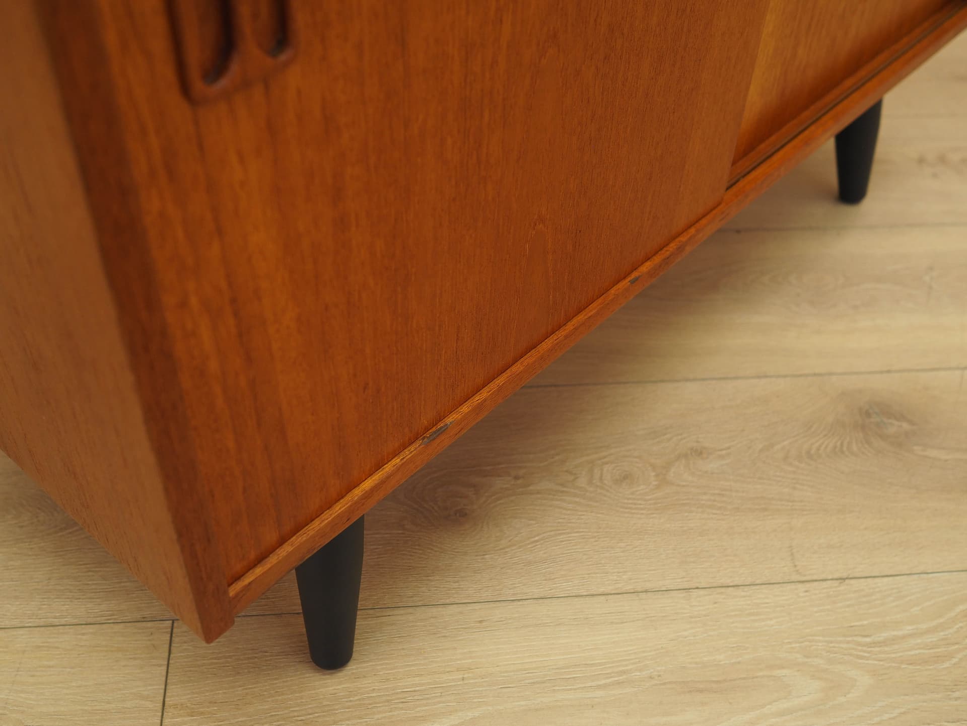 Cabinet, brown teak, black wood, Denmark, 1970s. - 307826