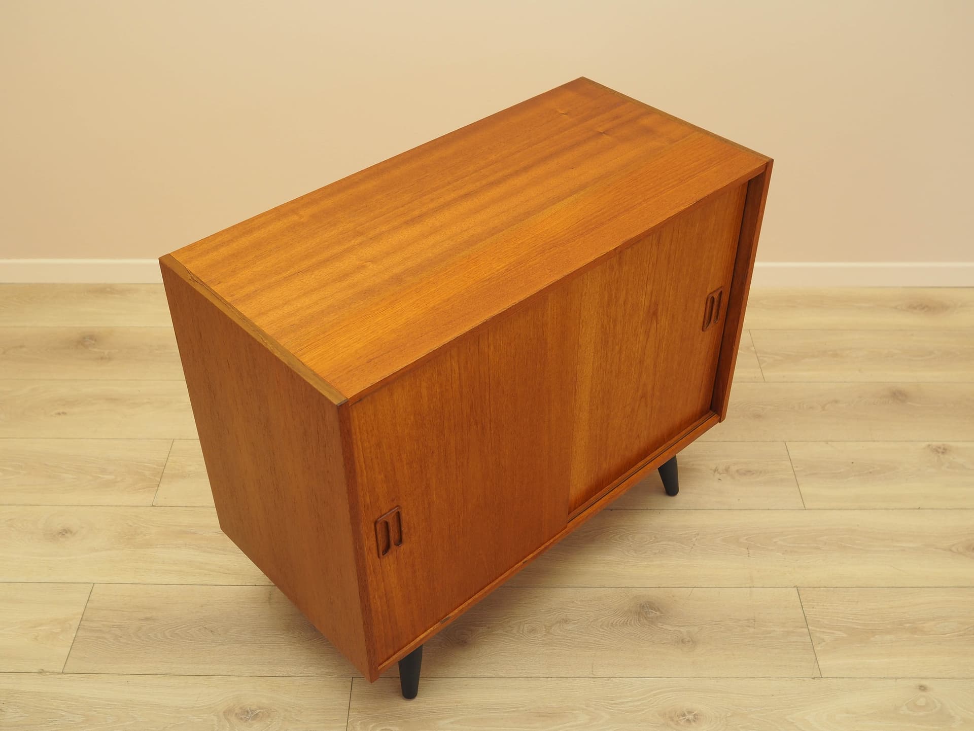 Cabinet, brown teak, black wood, Denmark, 1970s. - 307824