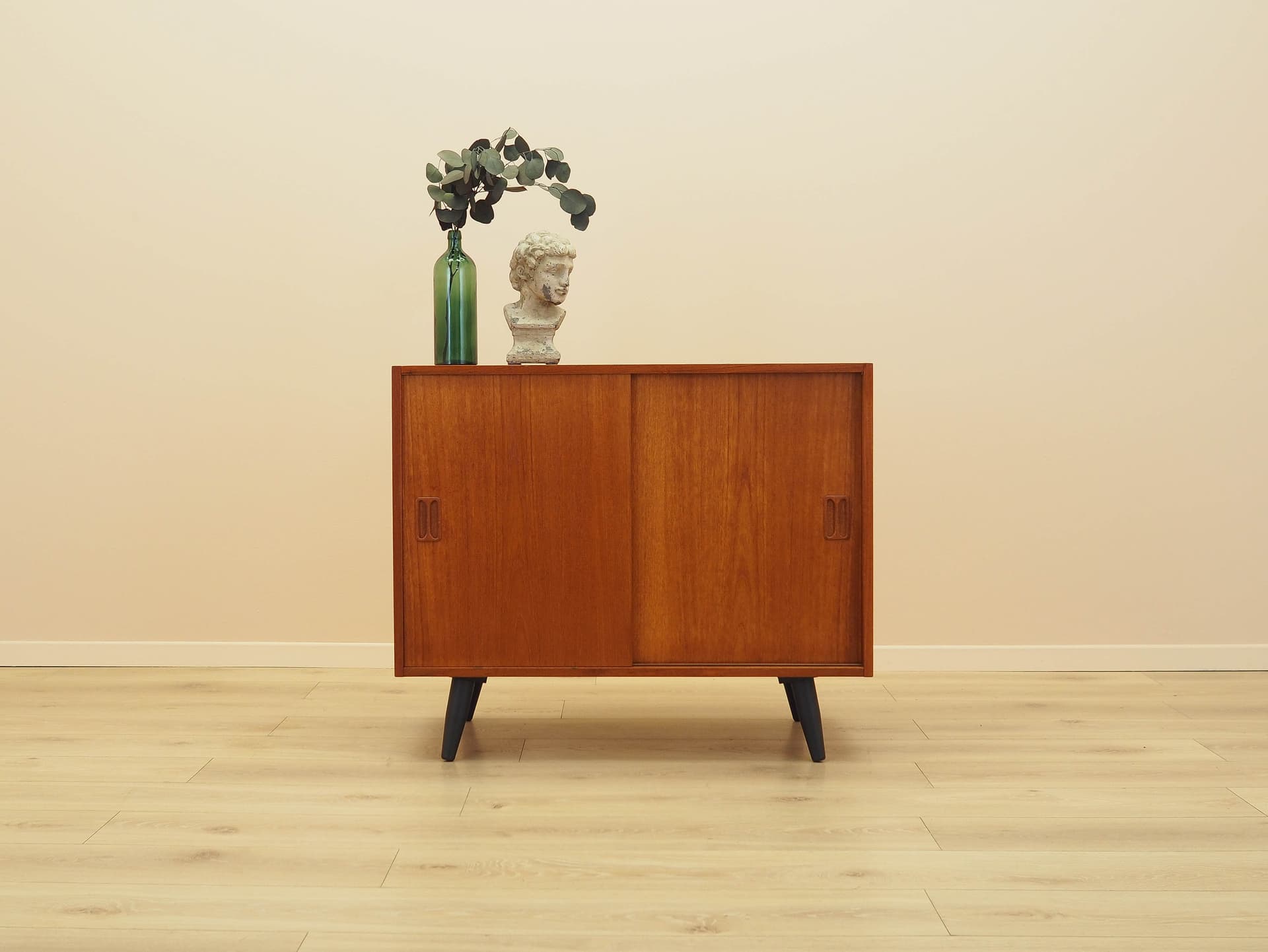 Cabinet, brown teak, black wood, Denmark, 1970s. - 307819