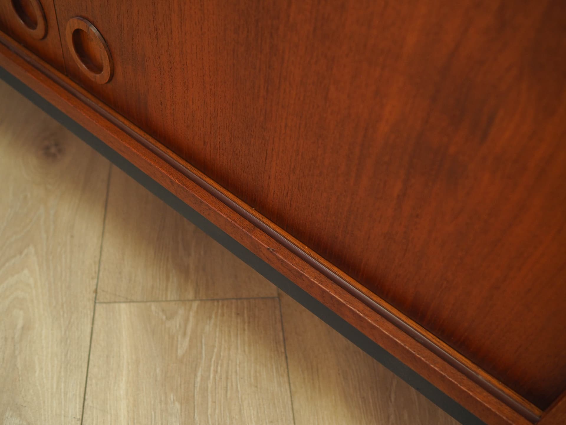 Sideboard, brown teak, black wood, Denmark, 1970s. - 307841