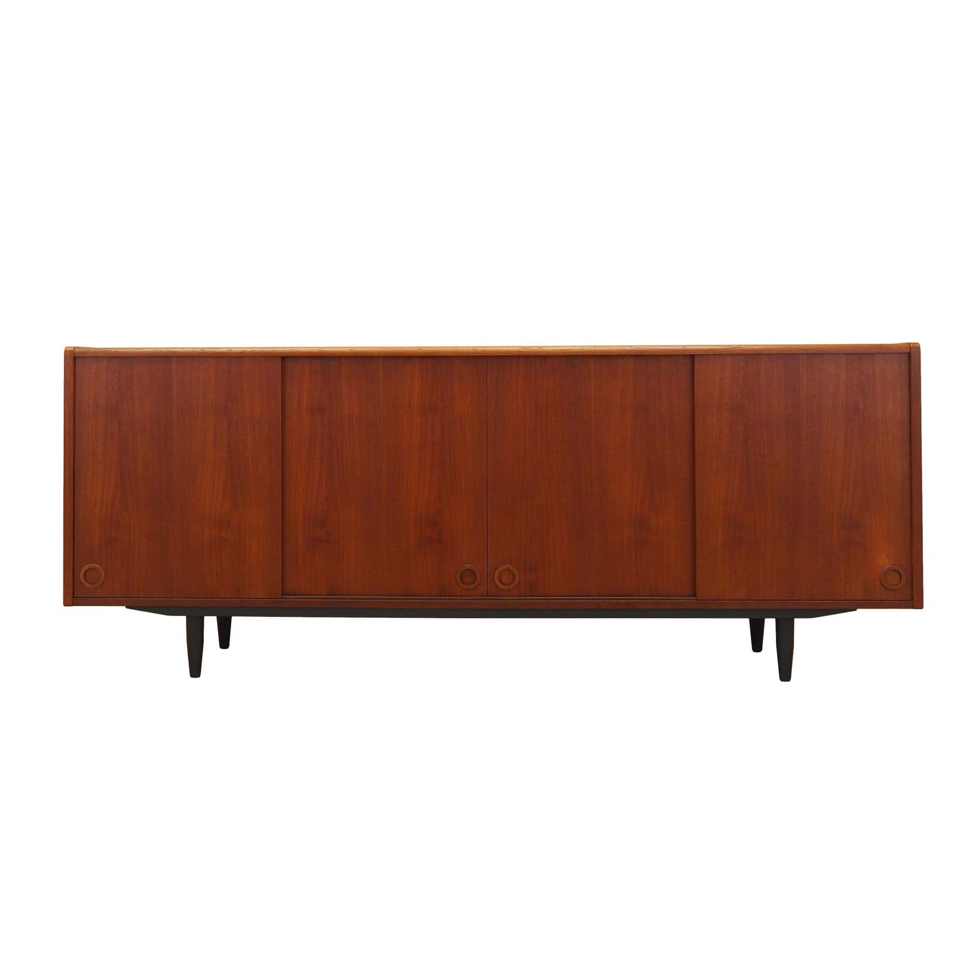 Sideboard, brown teak, black wood, Denmark, 1970s.