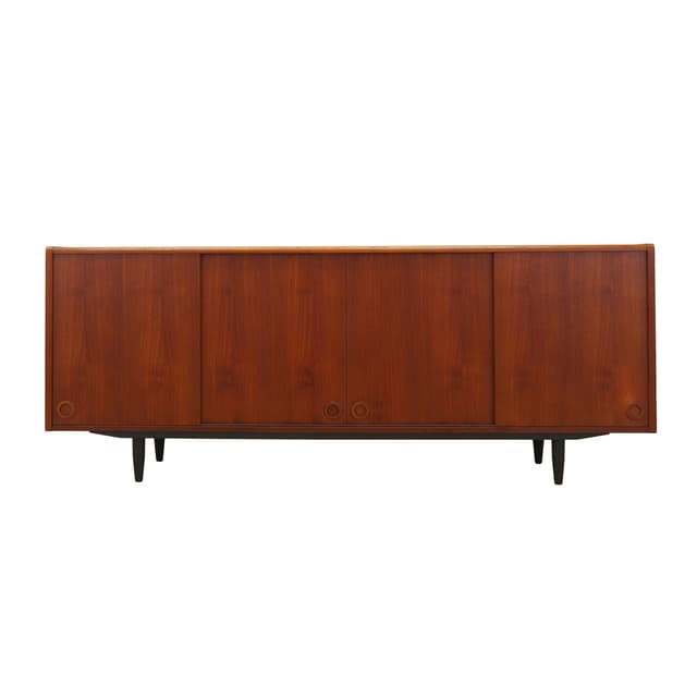 Sideboard, brown teak, black wood, Denmark, 1970s. - DIMENSION