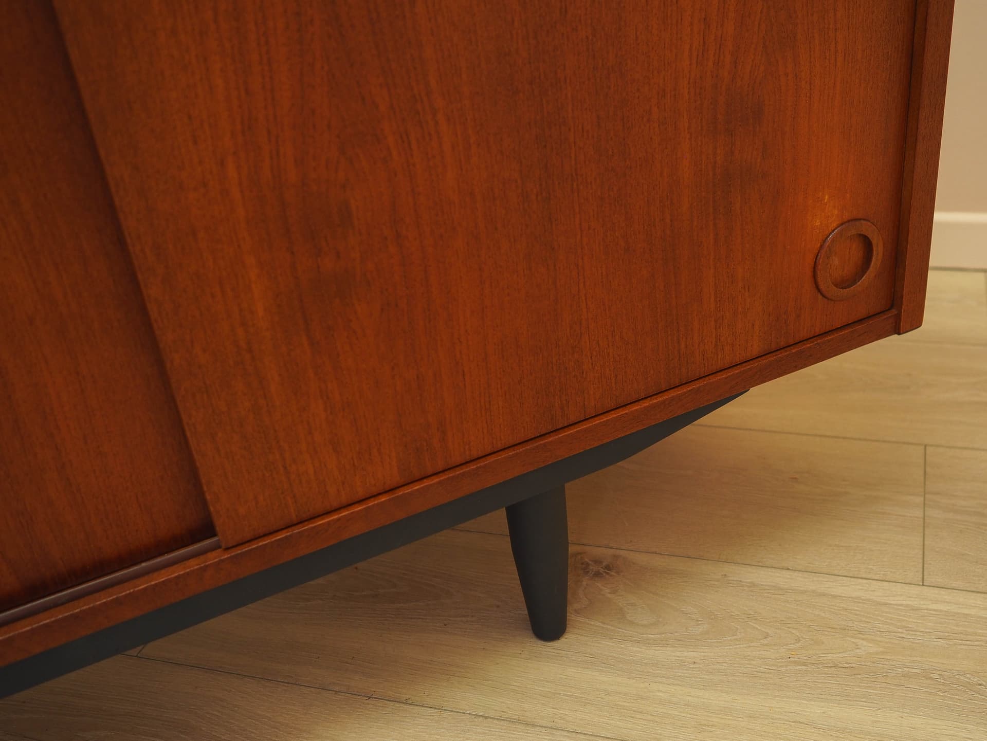 Sideboard, brown teak, black wood, Denmark, 1970s. - 307840