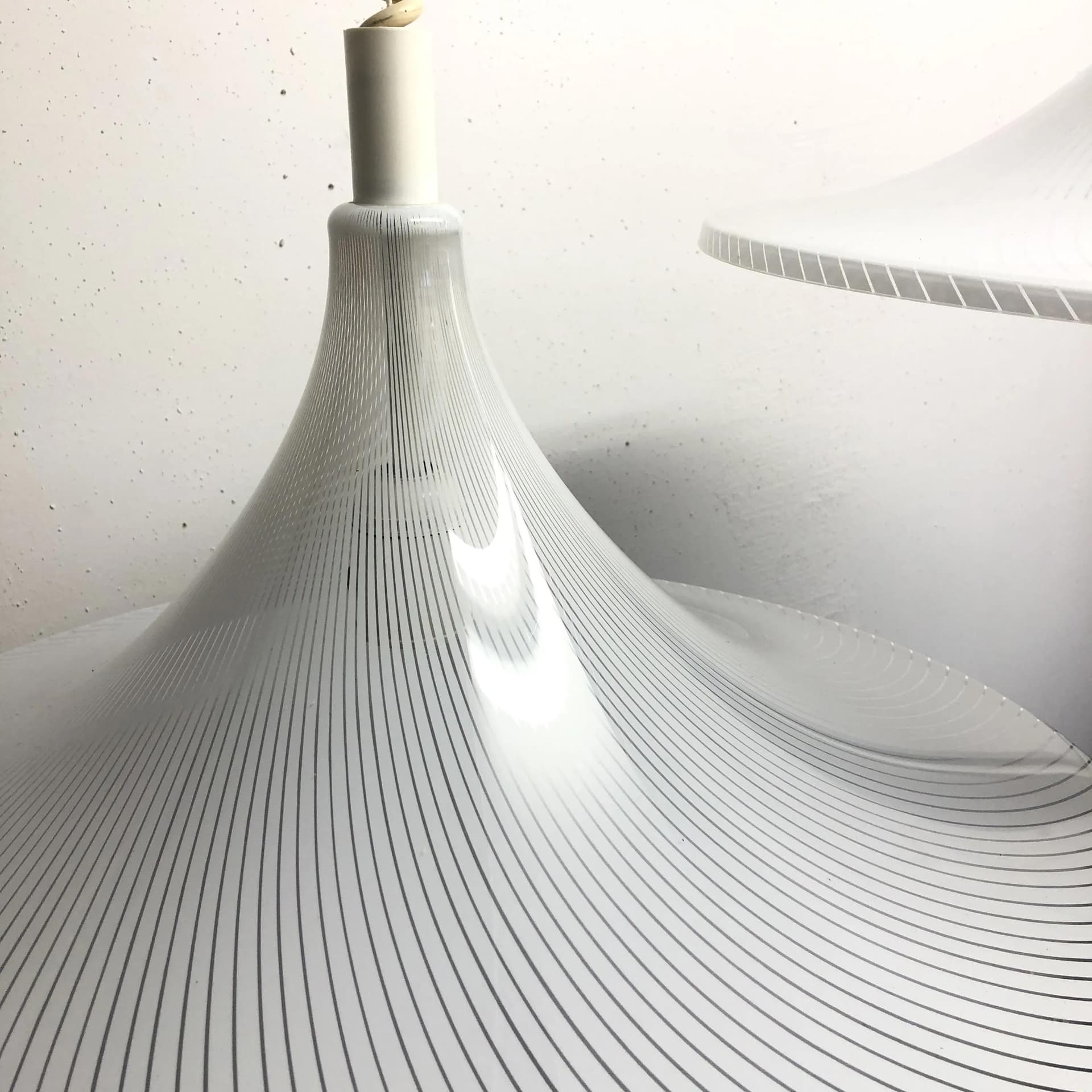 Pair of pendant lamps, white acrylic, Böhmer, Germany, 1970s. - 22826