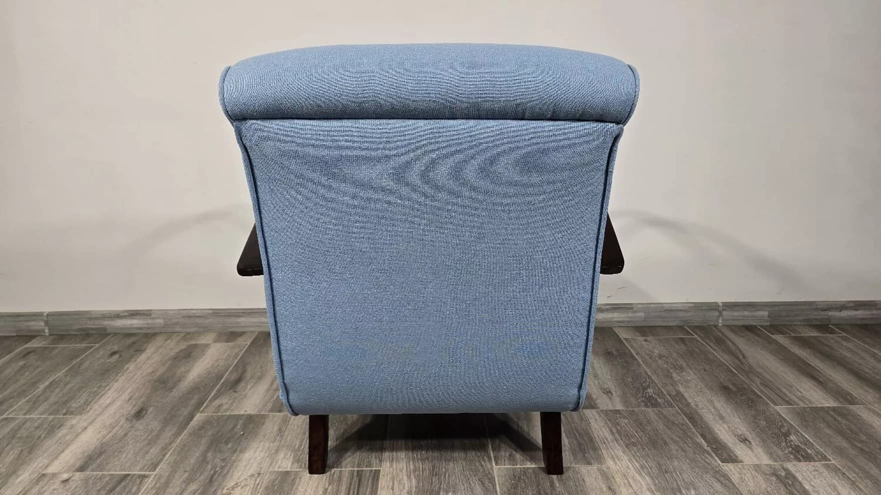 Armchair H 410, blue, wood, by J. Halabala, UP Závody, Czechoslovakia, 1950s. - 137