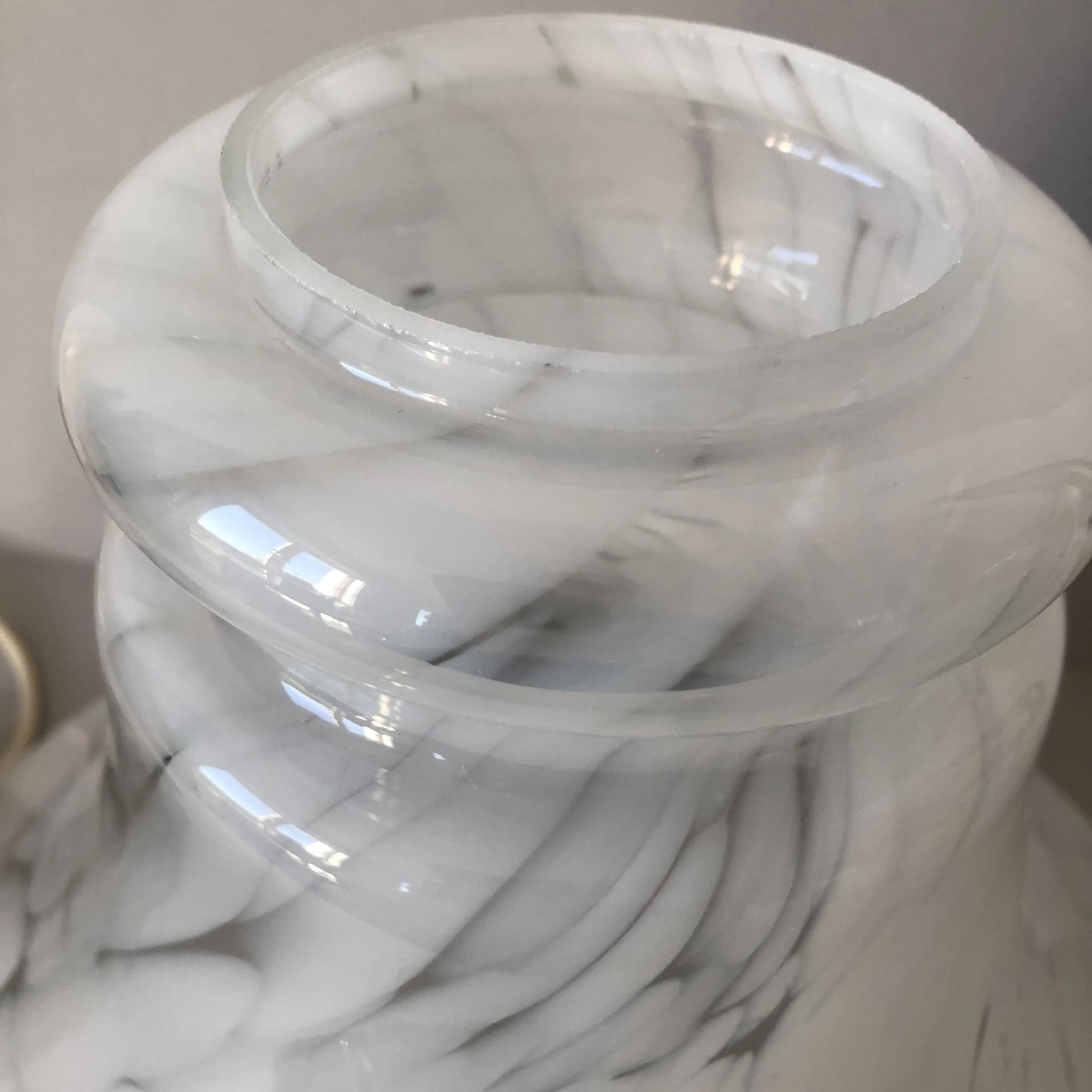 Pendant lamp, white glass, steel, VEB Gorlitz, Germany, 1980s. - 22809