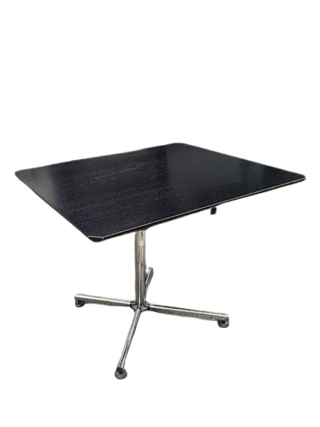 Table USM Haller 90x75 cm, black top, chromed steel, Switzerland - DIMENSION