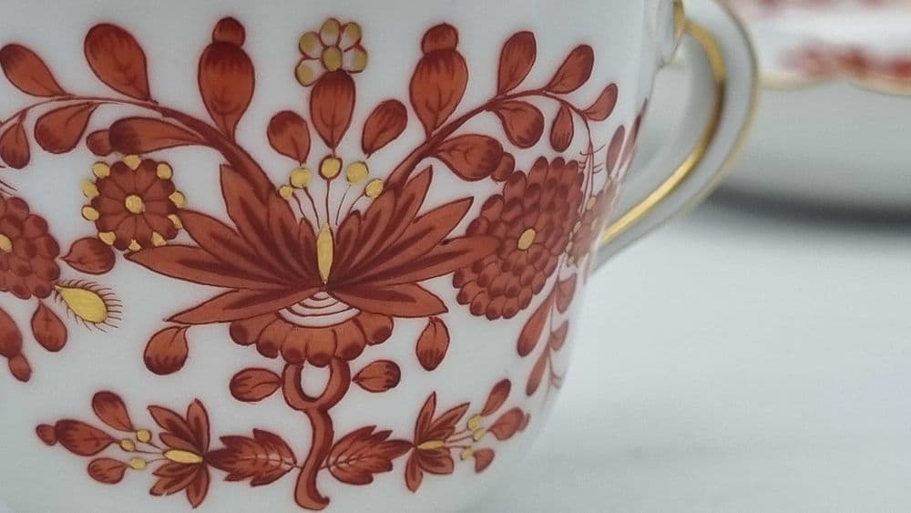 Filiżanka ze spodkiem, Art Deco, biała porcelana, Miśnia, Niemcy, lata 30. - 308454