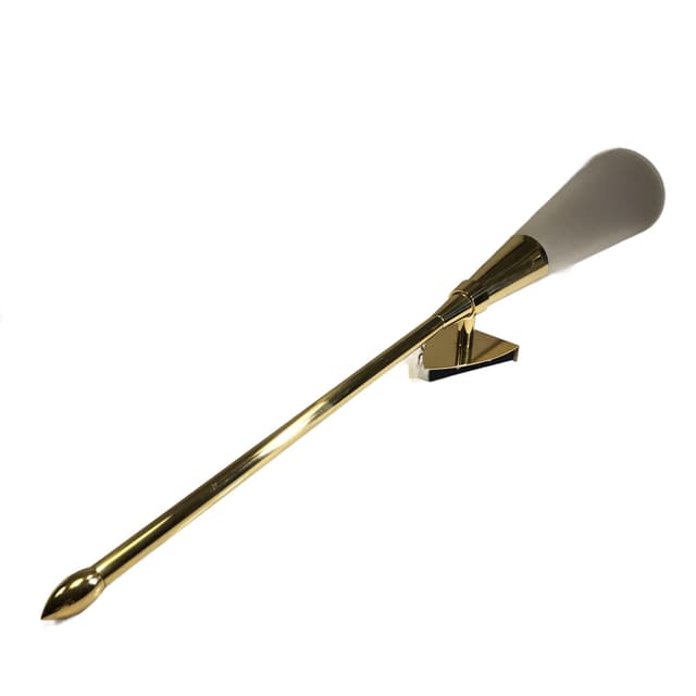 Kinkiet, mosiądz złoty, szkło białe, Niemcy, lata 70. - WYMIARY