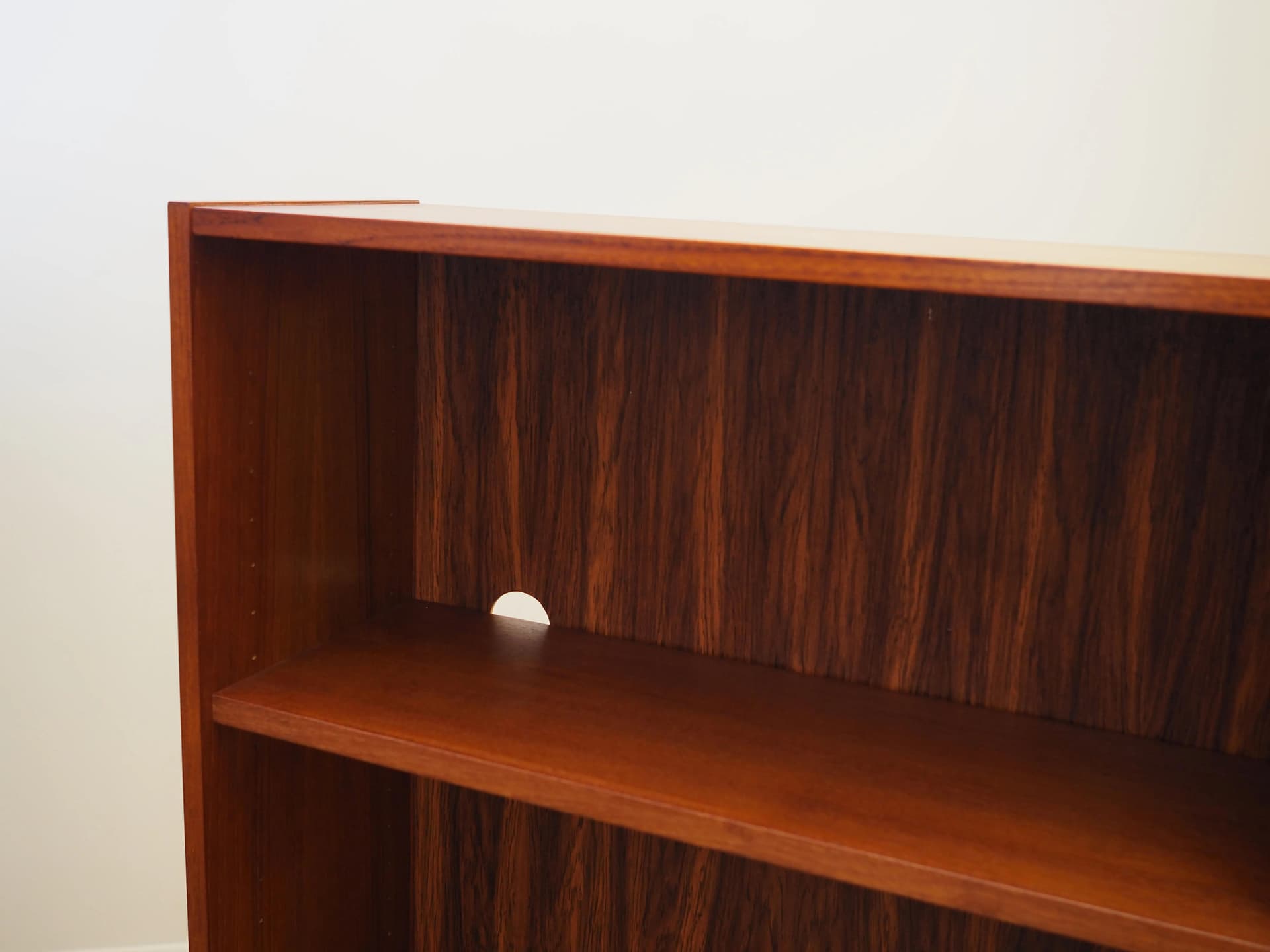 Biblioteczka, teak brązowy, drewno czarne, Dania, lata 70. - 23054