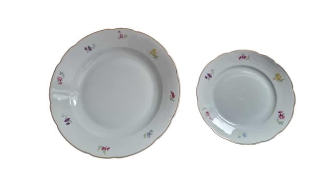 Zestaw patery i talerza, Ćmielów, biała porcelana, Polska, lata 70. - WYMIARY
